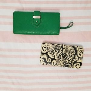 wallets: calvin klein green or hard shell paisley